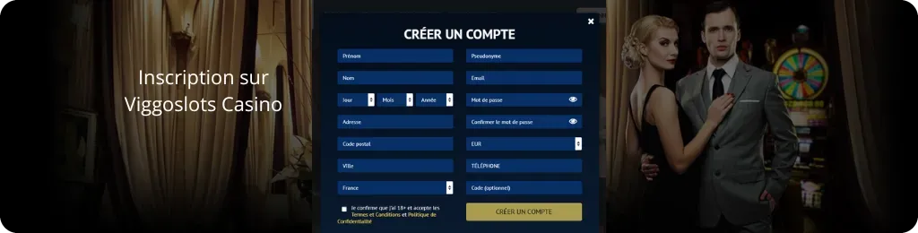 Inscription sur Viggoslots Casino