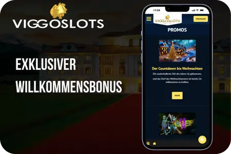 Viggoslots Casino exklusiver Willkommensbonus auf dem Smartphone angezeigt